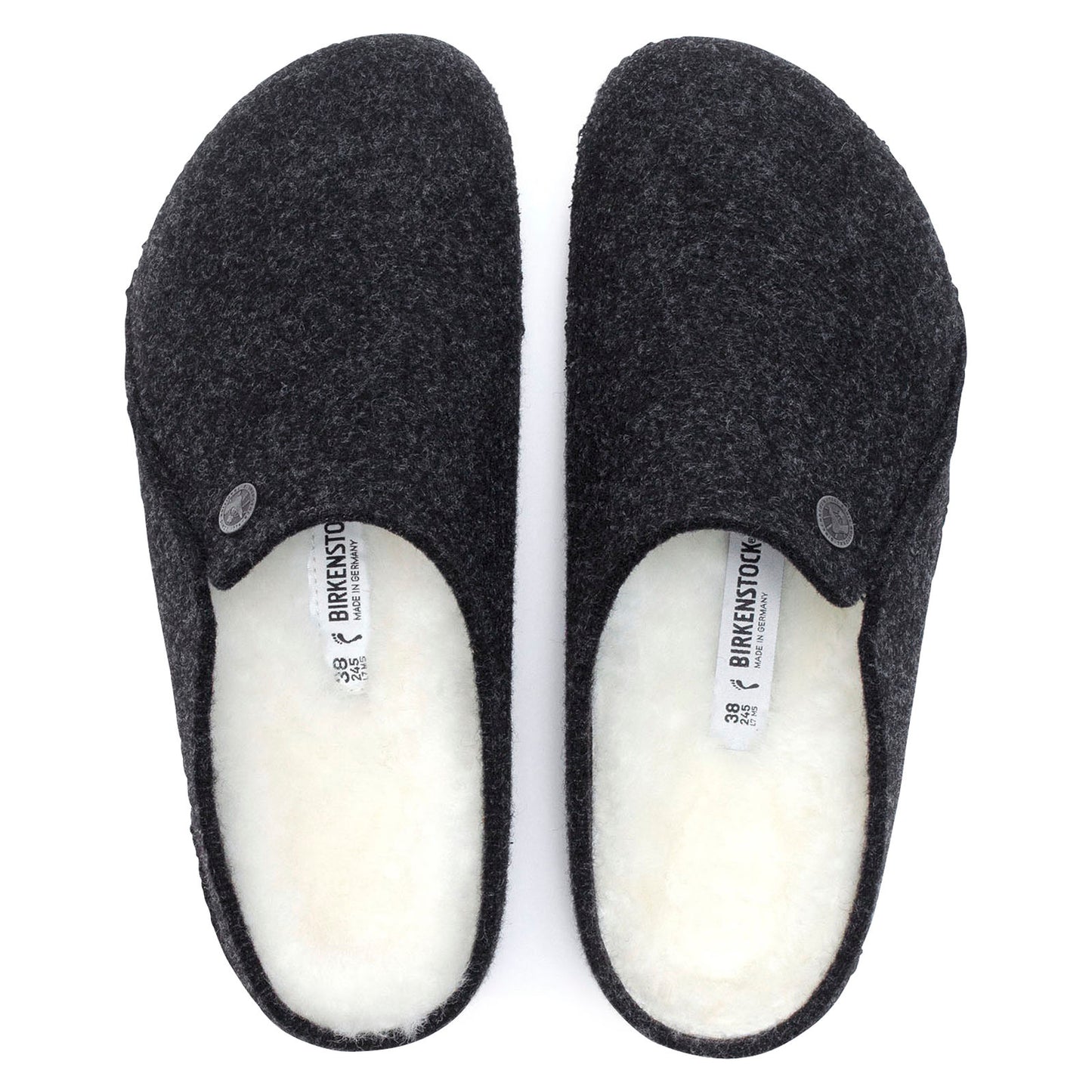 Birkenstock Unisex Zermatt Shearling Anthracite & Light Gray