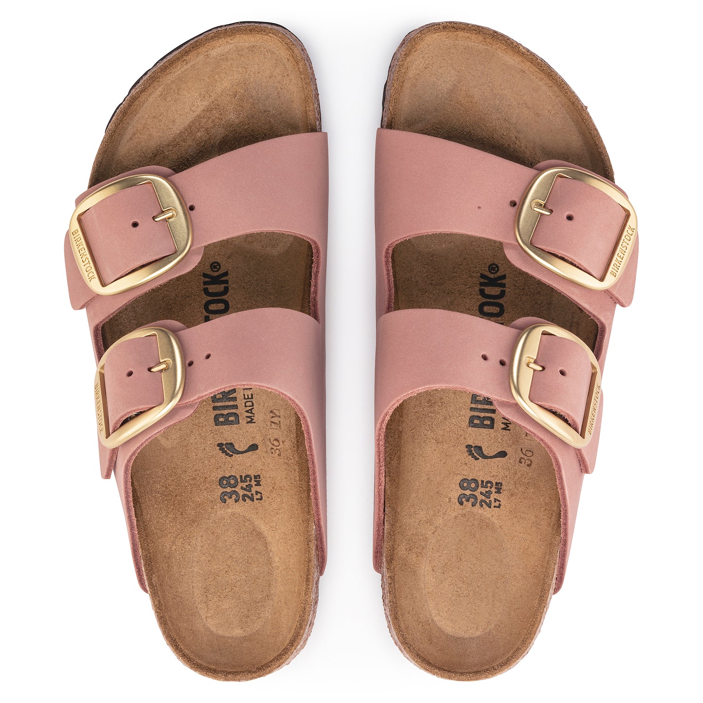 Women's Arizona Big Buckle Old Rose Nubuck Leather SHOES BIRKENSTOCK