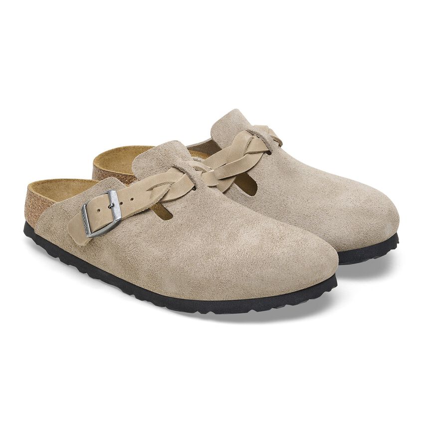 Boston Braided Suede Leather Taupe SHOES BIRKENSTOCK
