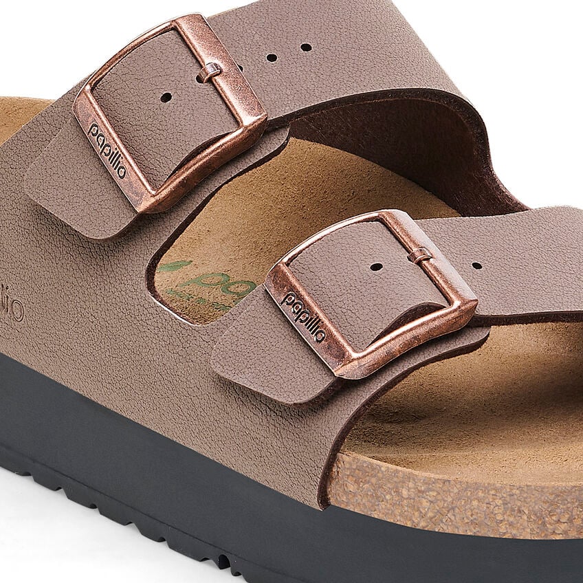 Women's Arizona Flex Platform Mocha Vegan Birko-Flor SHOES BIRKENSTOCK