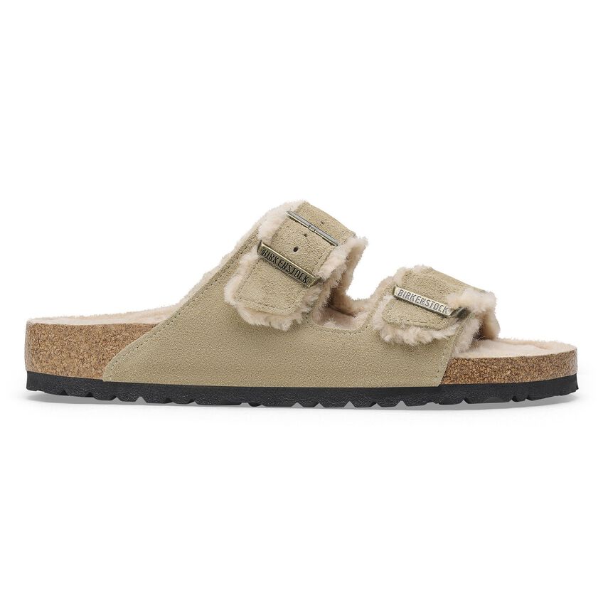 Women's Arizona Taupe Suede Shearling SHOES BIRKENSTOCK