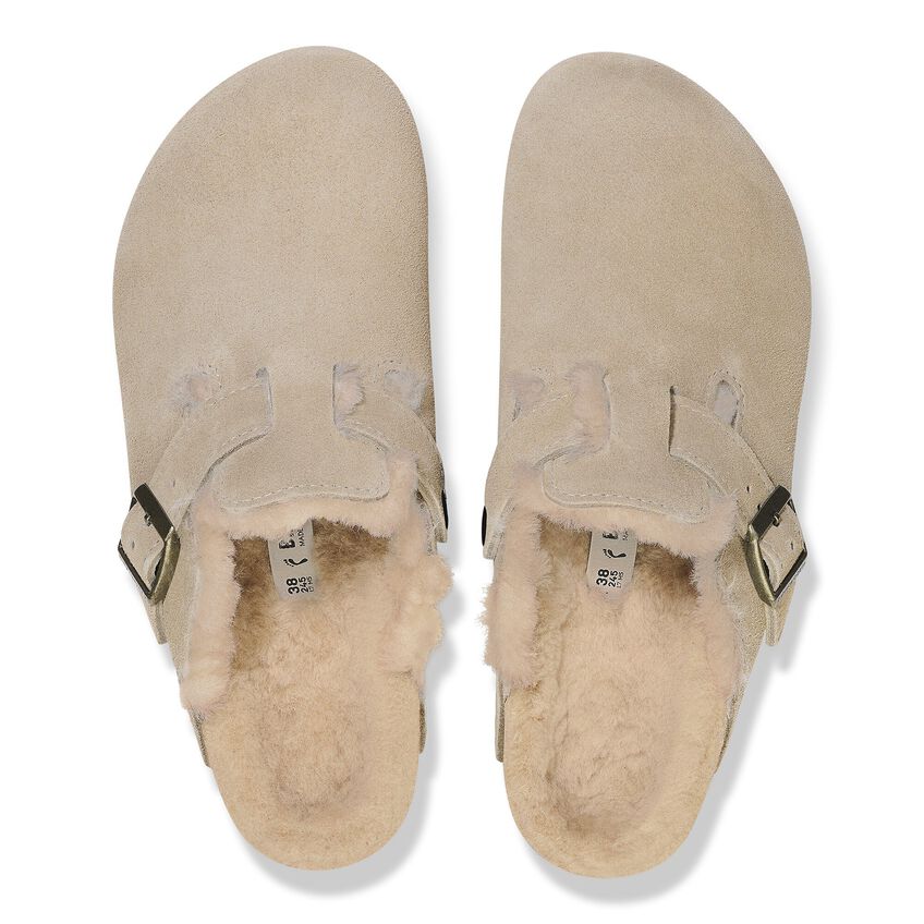 Birkenstock Boston Shearling Taupe Suede SHOES BIRKENSTOCK