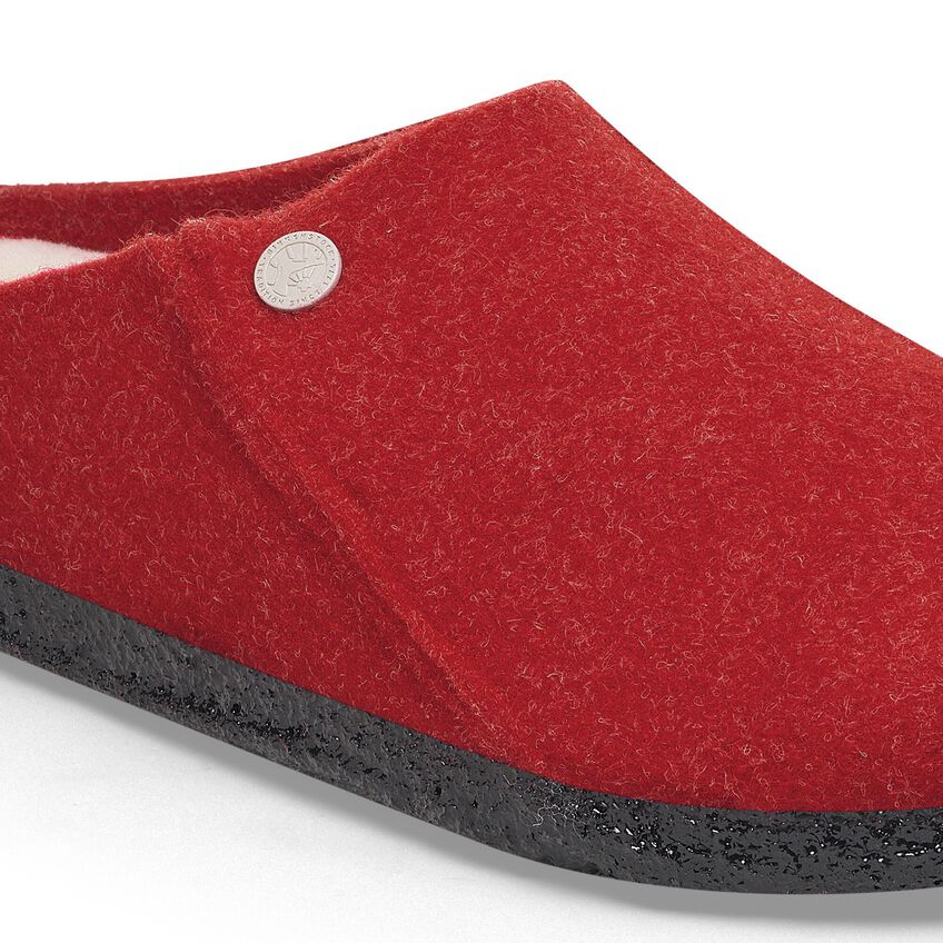 Birkenstock Zermatt Wool Felt Shearling Active Red SLIPPERS BIRKENSTOCK