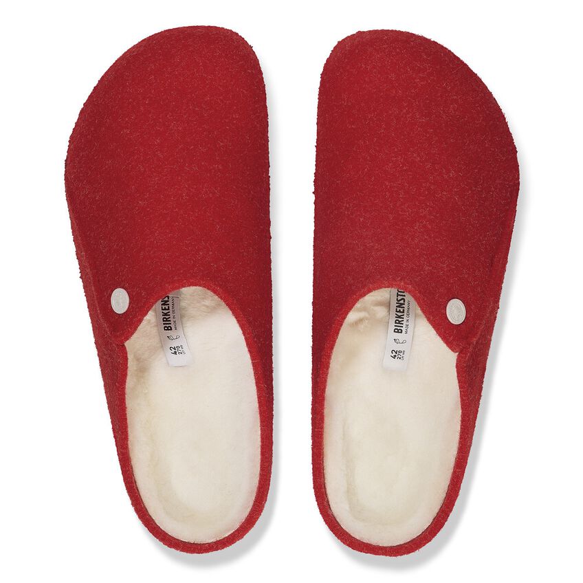 Birkenstock Women's Zermatt Shearling Red SLIPPERS BIRKENSTOCK