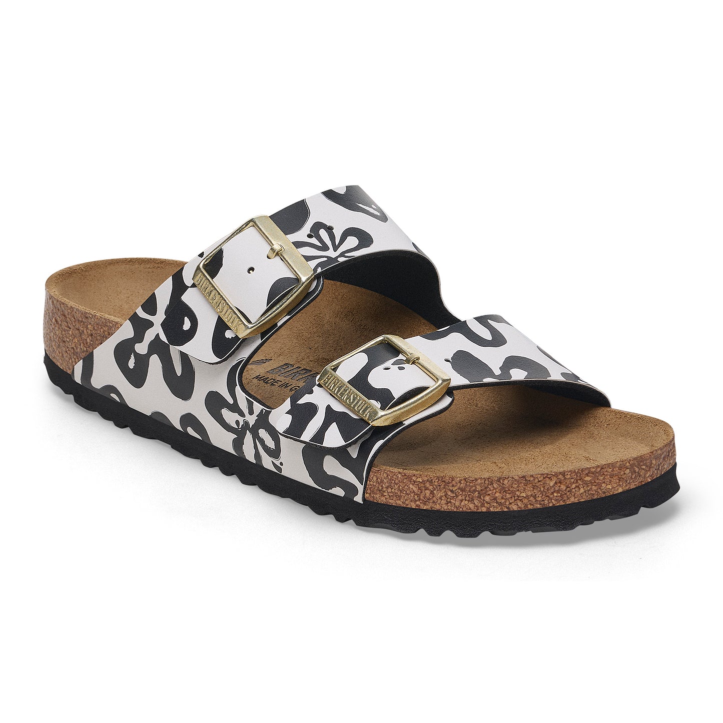 Birkenstock Women's Arizona Blooms Black/White Birko-Flor SHOES BIRKENSTOCK