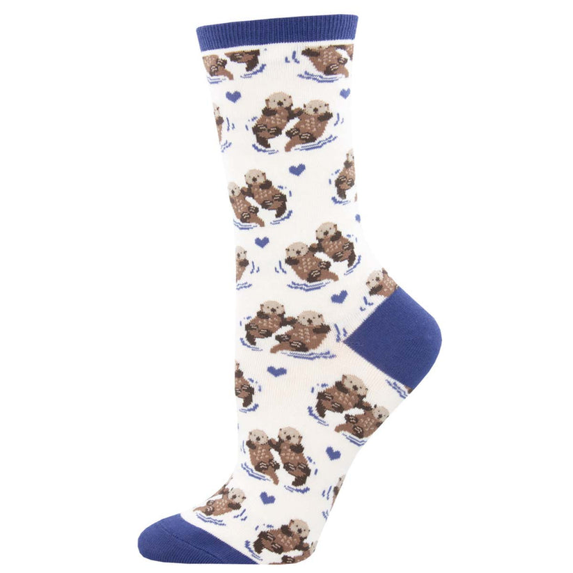 Women's Significant Otter Crew Socks SOCKSMITH White