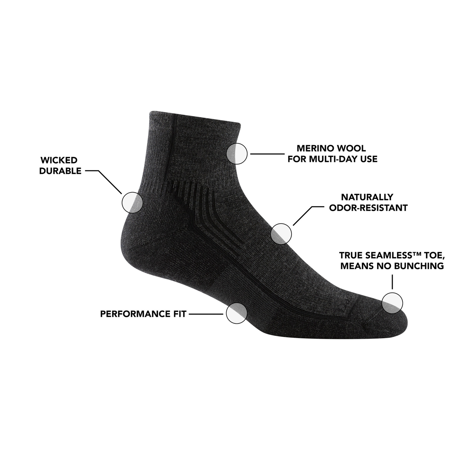 Darn Tough Men's Hiker 1/4 Midweight SOX DARN TOUGH