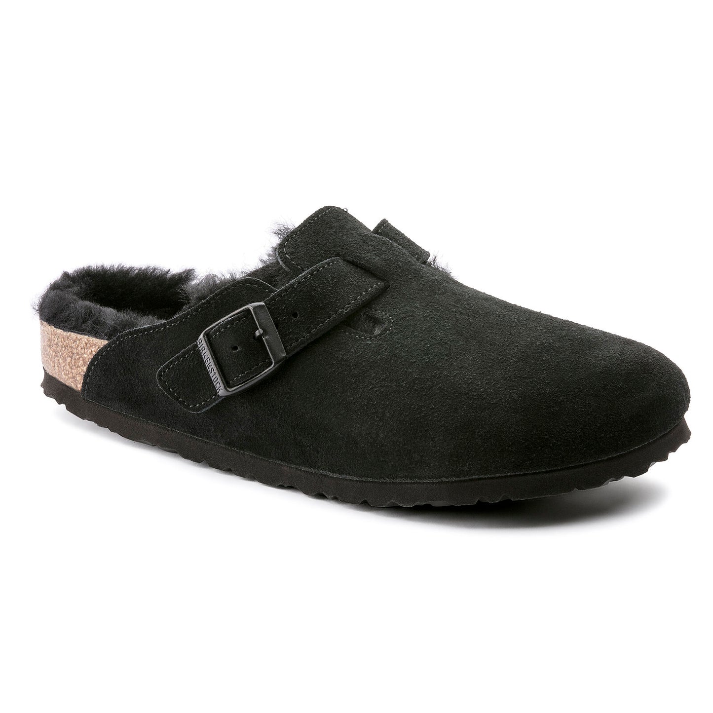 Unisex Boston Shearling Black Suede