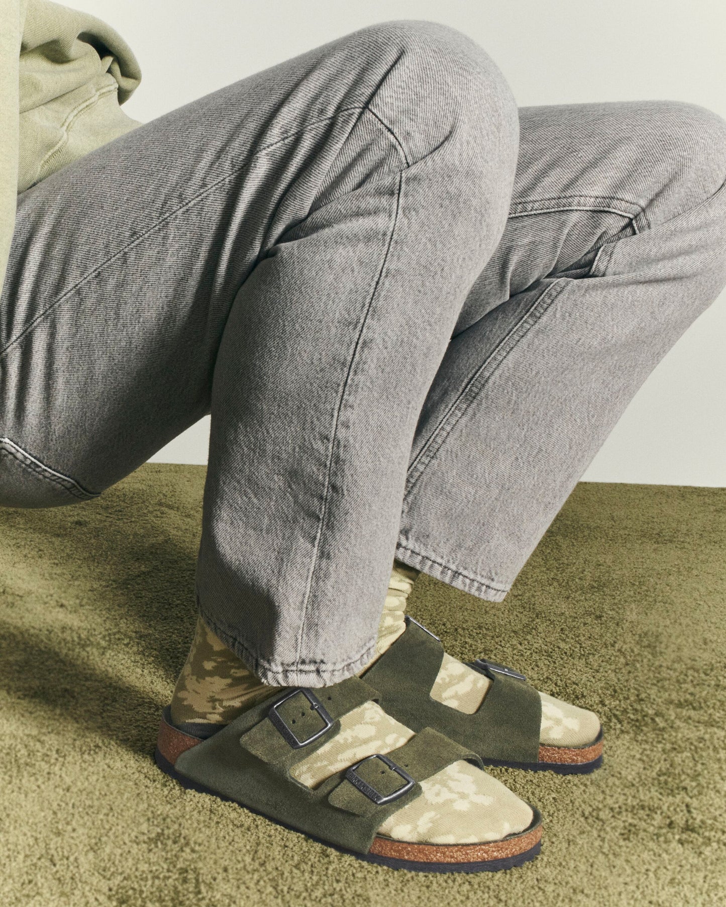 Birkenstock Men's Arizona Thyme Suede Soft Footbed SHOES BIRKENSTOCK