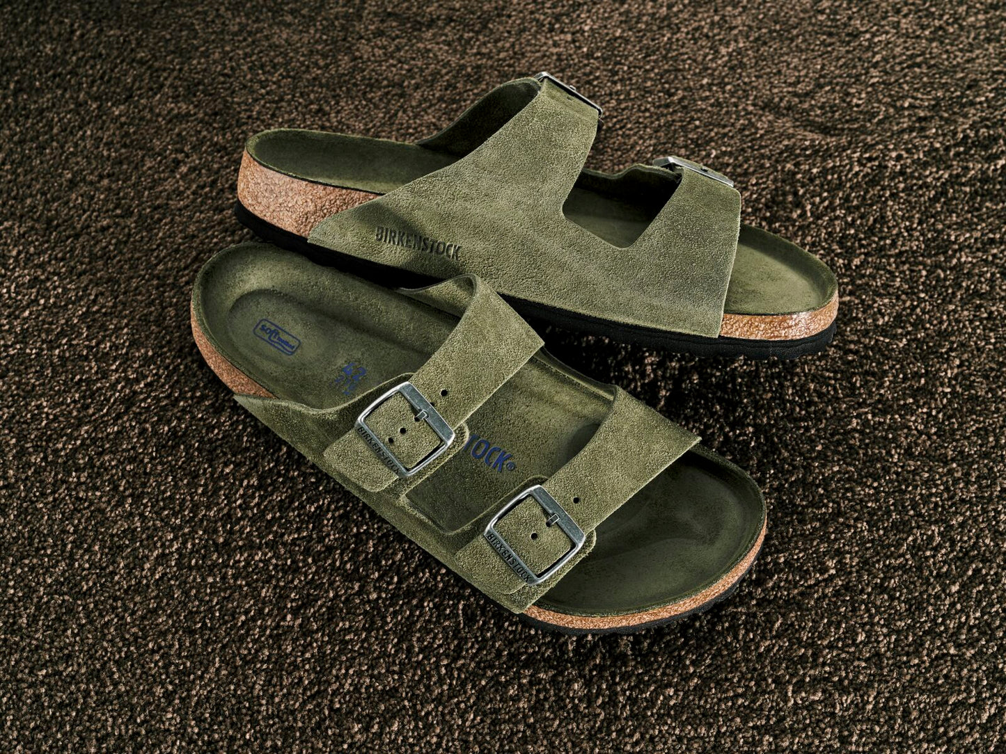 Birkenstock Men's Arizona Thyme Suede Soft Footbed SHOES BIRKENSTOCK
