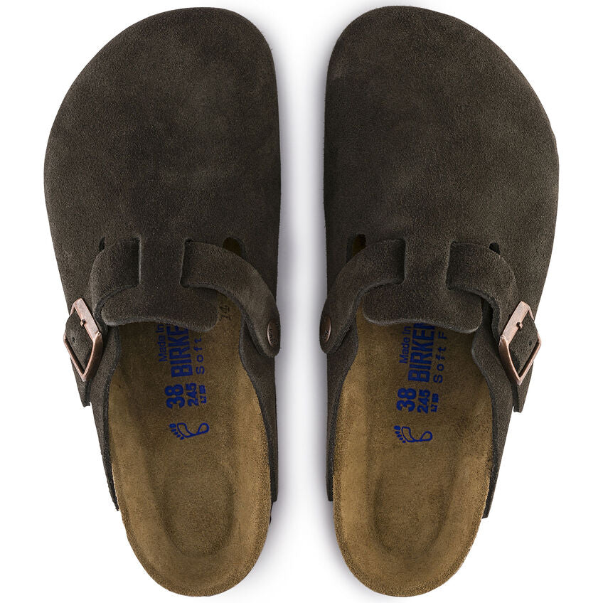 Unisex Boston Mocha Suede Soft Footbed SHOES BIRKENSTOCK