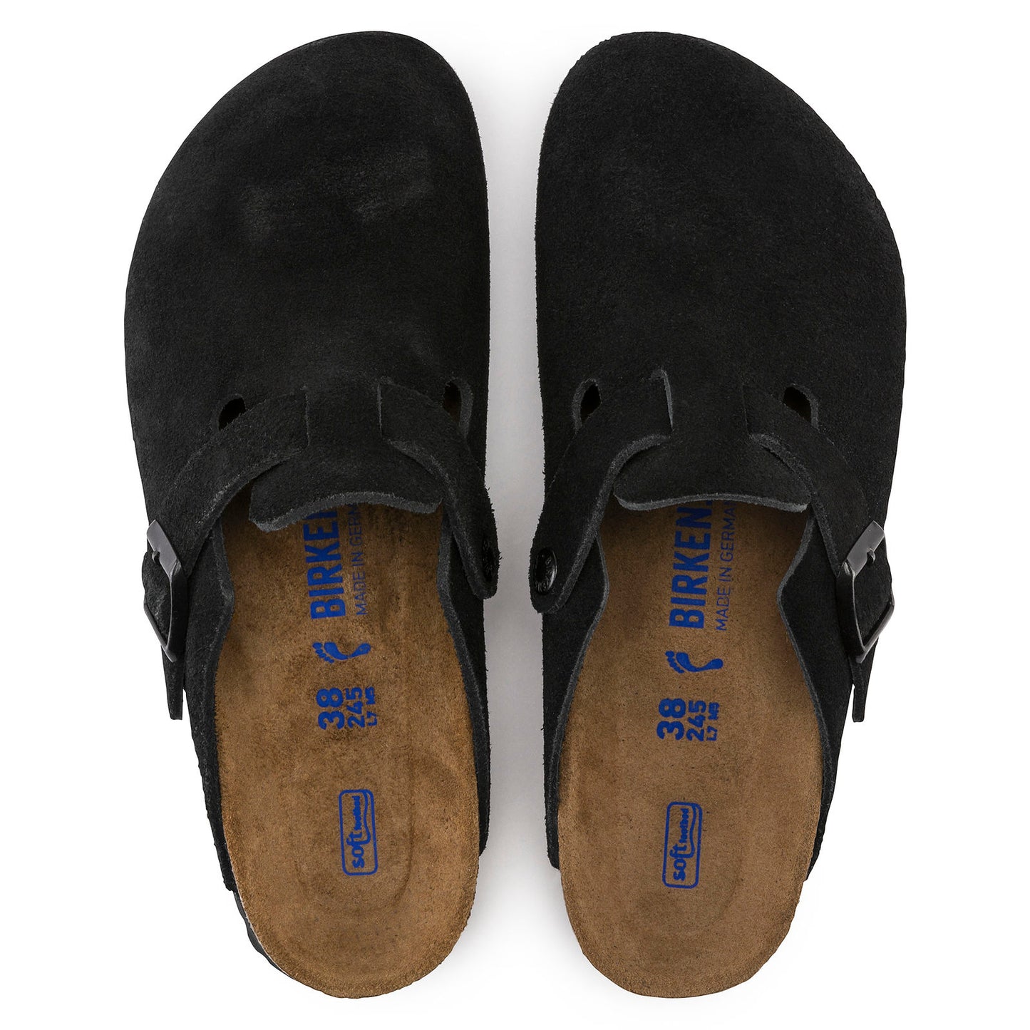 Unisex Boston Black Suede Soft Footbed SHOES BIRKENSTOCK
