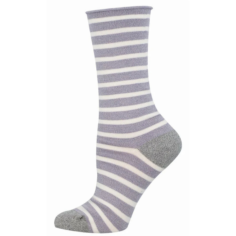 Women's Sailor Stripe Bamboo SOX SOCKSMITH Lavender