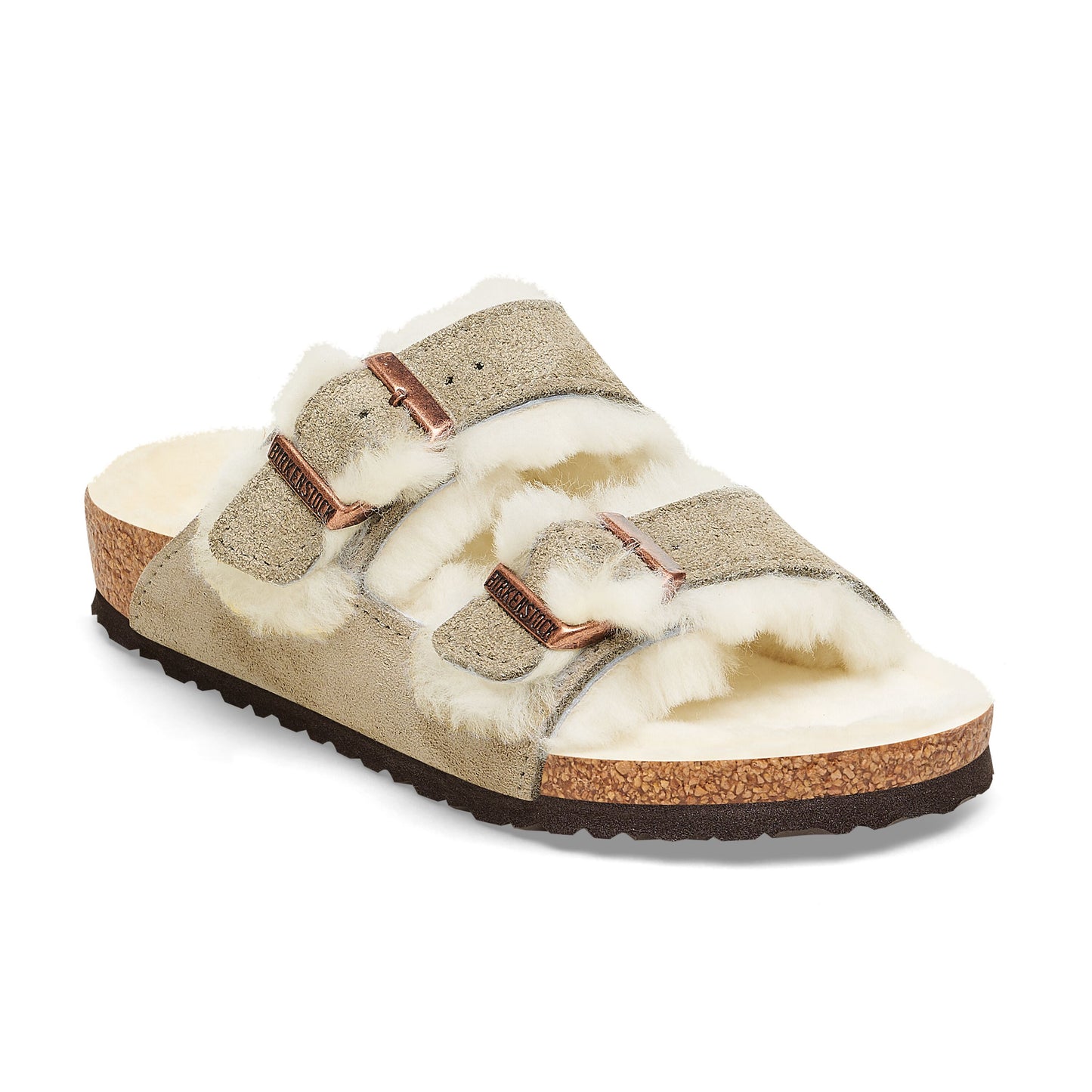 Birkenstock Kid's Arizona Taupe Suede Shearling SHOES BIRKENSTOCK 33N Taupe