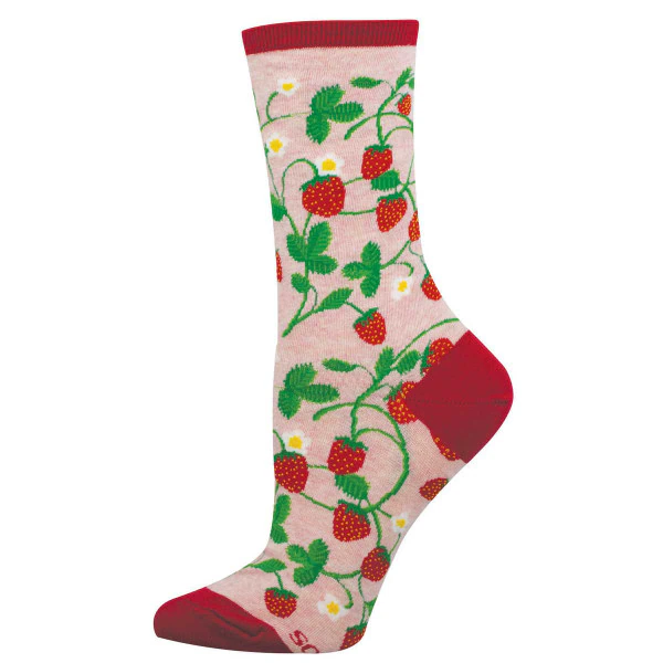 Socksmith Women's Strawberry Vines SOX SOCKSMITH Pink Heather