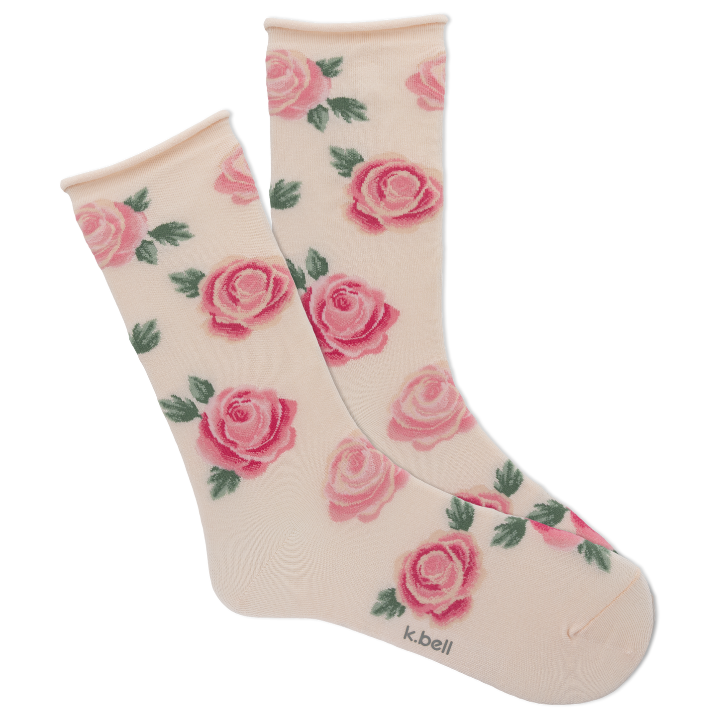 Women's Pattern Roll Top SOX K.BELL Rose