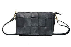 Milo Matera Leather Woven Handbag PURSES MILO Black  