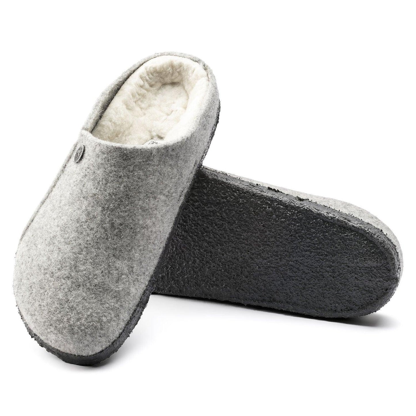 Birkenstock Unisex Zermatt Wool Felt Shearling Anthracite & Light Gray Slippers BIRKENSTOCK 36N Gray