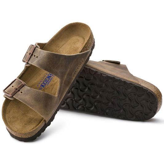 Birkenstock Unisex Arizona Oiled Leather Soft Footbed SHOES BIRKENSTOCK 35N Tobacco