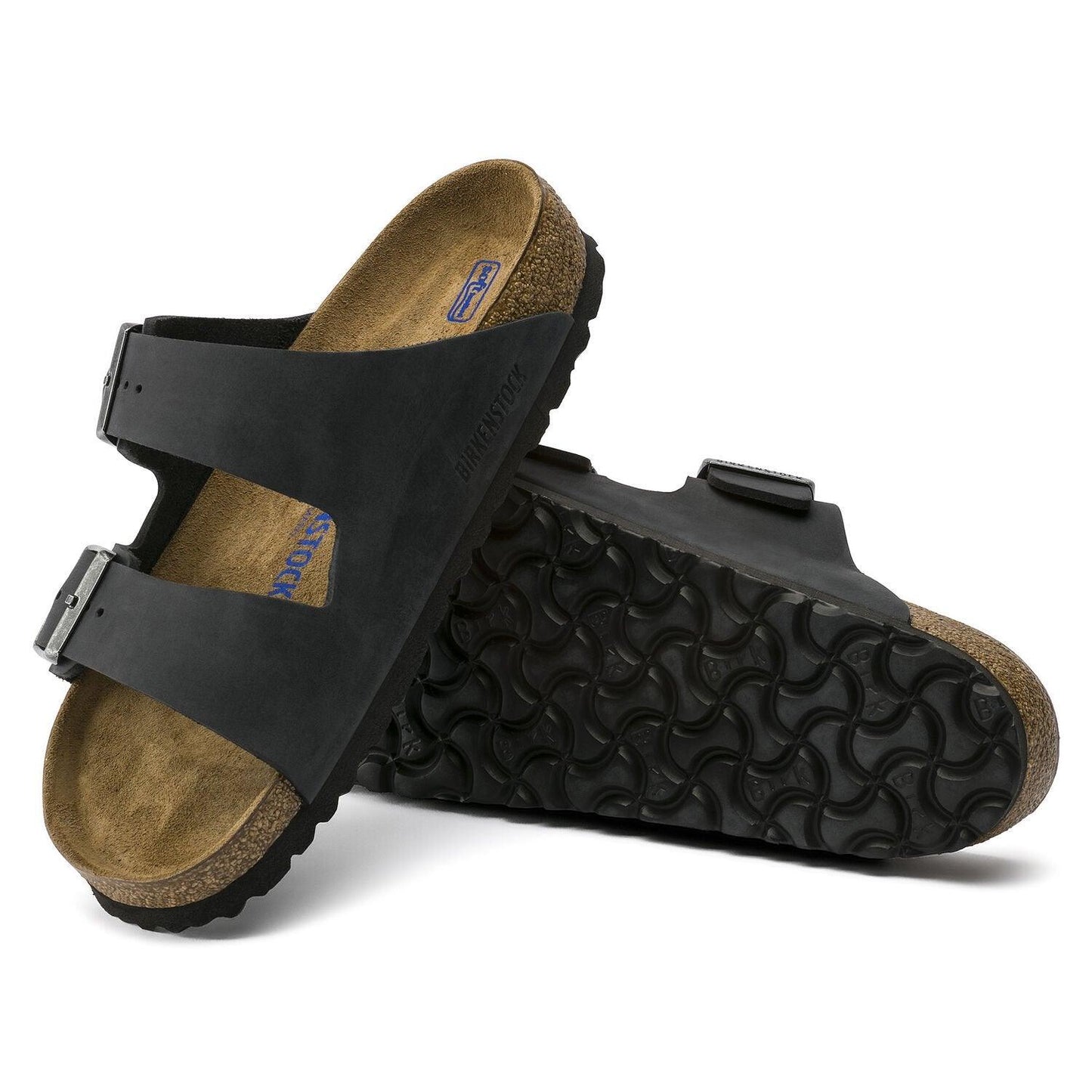Birkenstock Unisex Arizona Oiled Leather Soft Footbed SHOES BIRKENSTOCK 35N Black