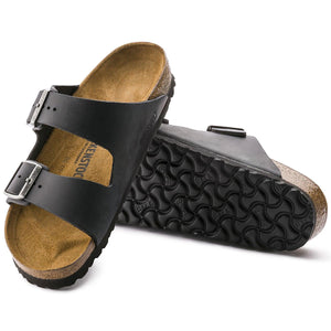 Birkenstock Arizona Oiled Leather Classic Footbed Sandals BIRKENSTOCK 35R Black Oil 