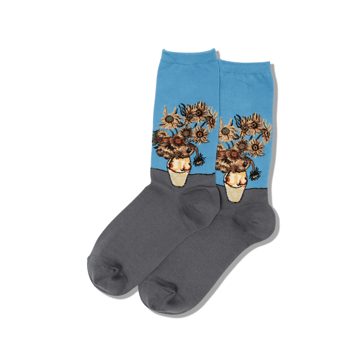 Hot Sox Women's Van Gogh's Sunflower Crew SOX HOTSOX Blue