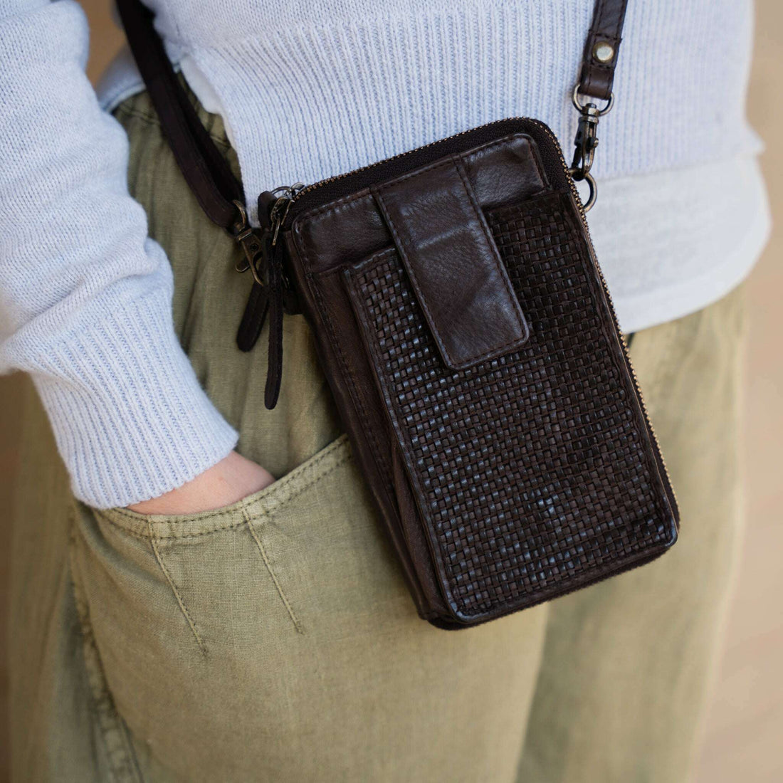 Milo Ella Cell Phone Travel Bag PURSES MILO Chocolate
