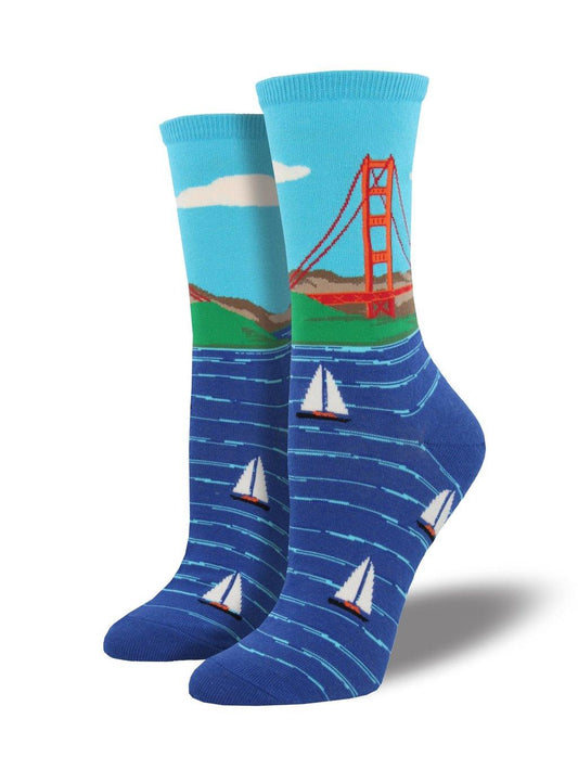 Socksmith Women's Golden Gate Bridge Crew Socks SOCKSMITH Blue