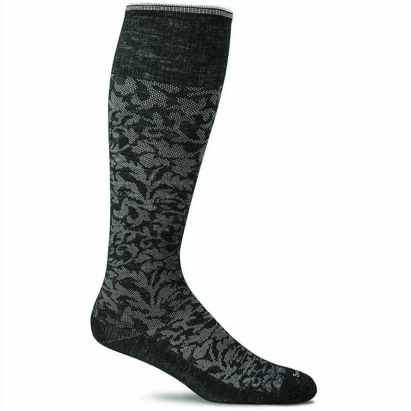 Women's Damask Knee High Compression SOX SOCKWELL S/M (4-7.5) Black