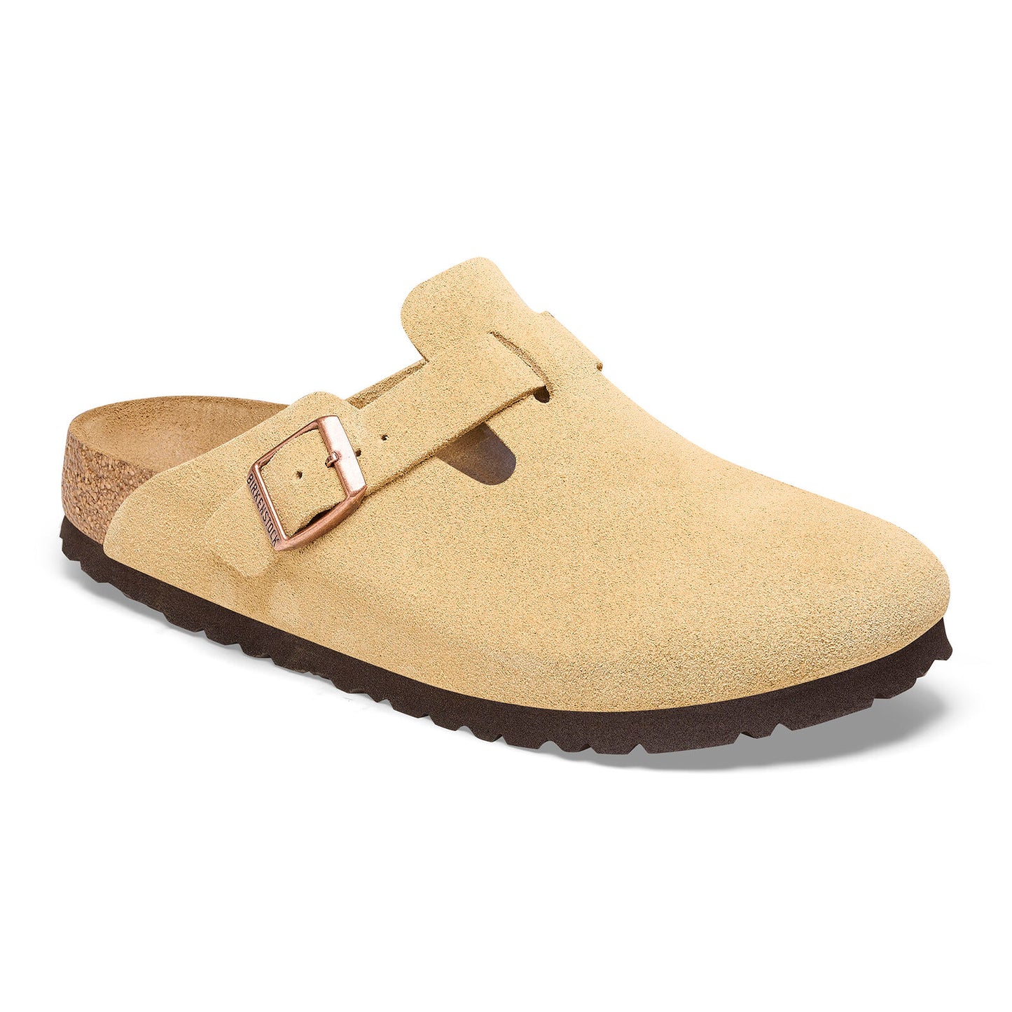 Unisex Boston Latte Suede Classic Footbed SHOES BIRKENSTOCK