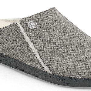 Birkenstock Zermatt Wool Felt Shearling Herringbone Gray SLIPPERS BIRKENSTOCK