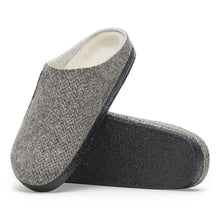 Load image into Gallery viewer, Birkenstock Zermatt Wool Felt Shearling Herringbone Gray SLIPPERS BIRKENSTOCK 41R Herringbone Gray
