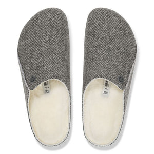 Birkenstock Zermatt Wool Felt Shearling Herringbone Gray SLIPPERS BIRKENSTOCK