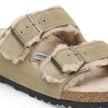 Load image into Gallery viewer, Birkenstock Arizona Taupe Suede Shearling SHOES BIRKENSTOCK   
