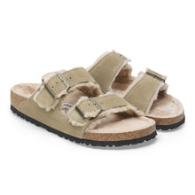 Load image into Gallery viewer, Birkenstock Arizona Taupe Suede Shearling SHOES BIRKENSTOCK   
