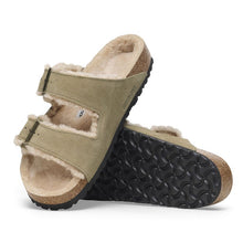 Load image into Gallery viewer, Birkenstock Arizona Taupe Suede Shearling SHOES BIRKENSTOCK 35R Taupe 
