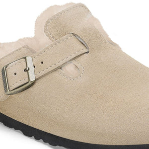 Birkenstock Boston Taupe Suede Shearling SHOES BIRKENSTOCK   