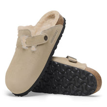 Load image into Gallery viewer, Birkenstock Boston Shearling Taupe Suede SHOES BIRKENSTOCK 36R Taupe 
