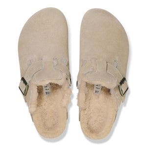 Birkenstock Boston Shearling Taupe Suede SHOES BIRKENSTOCK   