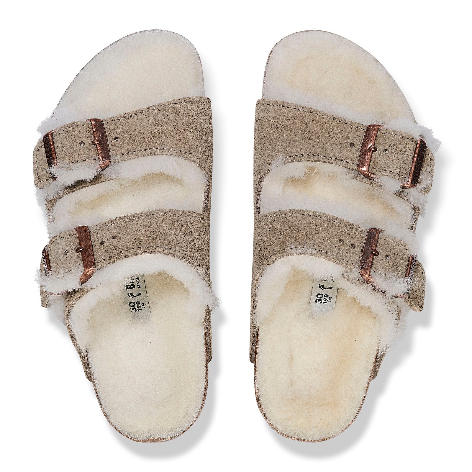 Birkenstock Kid's Arizona Taupe Suede Shearling SHOES BIRKENSTOCK