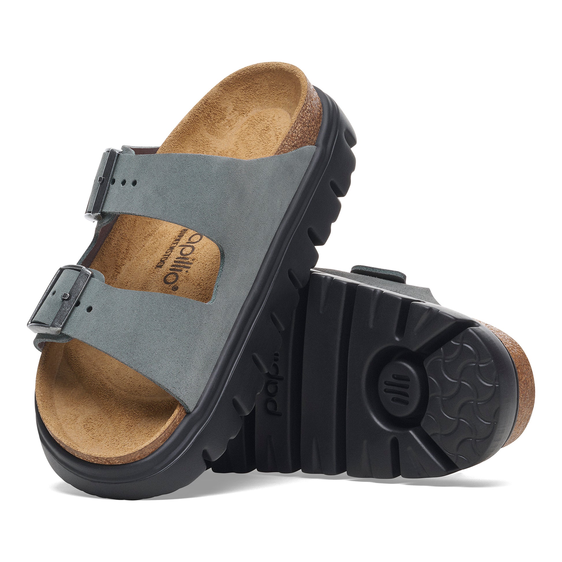 Birkenstock Women's Arizona Chunky Basalt Grey Suede SHOES BIRKENSTOCK 36 Basalt Grey Narrow