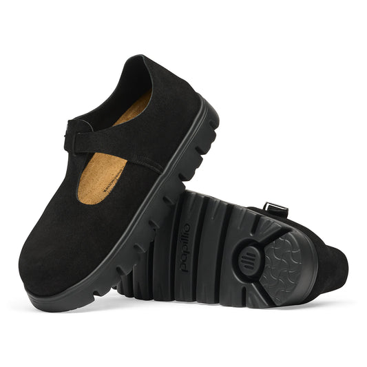 Women's Paris Chunky Black Suede SHOES BIRKENSTOCK 36N Black