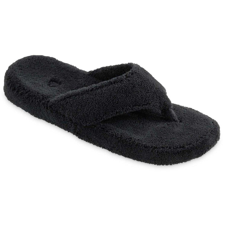 Women's Spa Thong SLIPPERS ACORN S (5-6) Regular Black