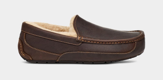 UGG Men's Ascot Leather SLIPPERS UGG AUSTRALIA 9 Tan 