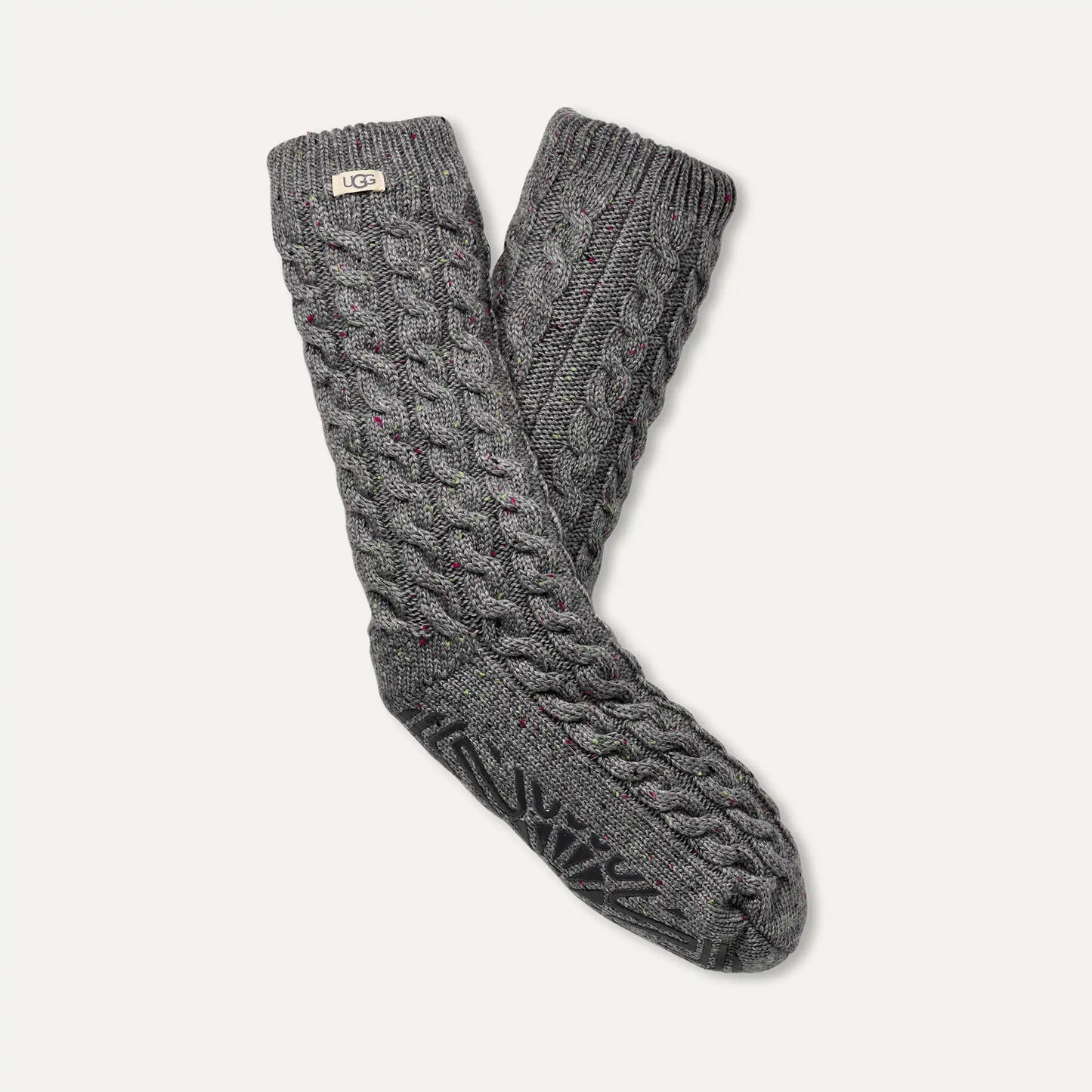 UGG Women's Elowyn Cable Knit Fleece Lined SOX UGG AUSTRALIA Charcoal