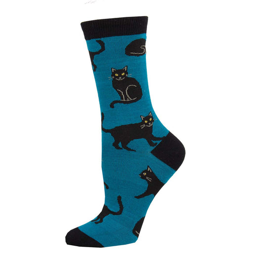 Socksmith Women's Bamboo Black Cat SOX SOCKSMITH Blue