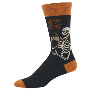 Socksmith Men's Death Before Decaf SOX SOCKSMITH Black  