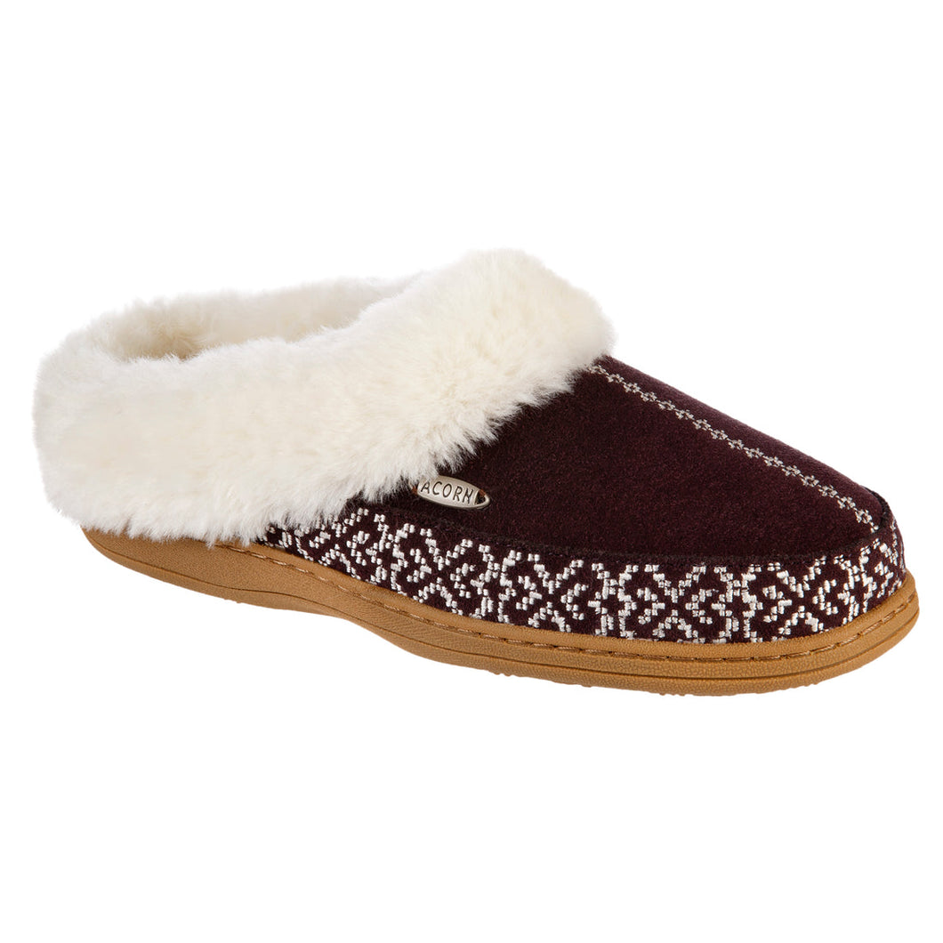 Acorn Greta Embroidered Clog SLIPPERS ACORN S (5-6) Raisin 