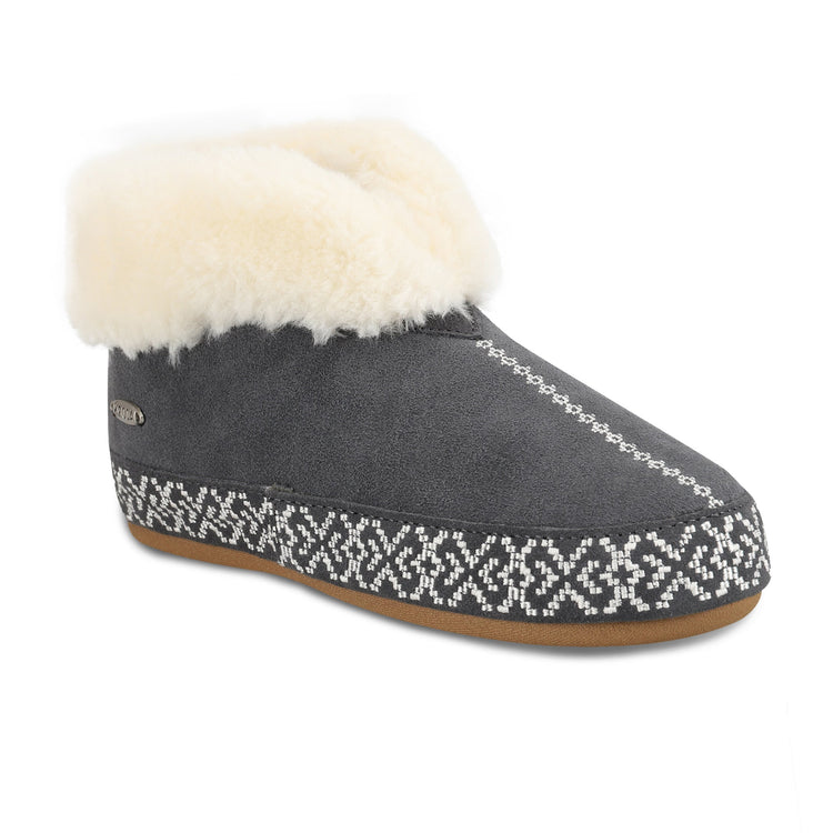 Women's Greta Embroidered Bootie SLIPPERS ACORN S (5-6) Mineral