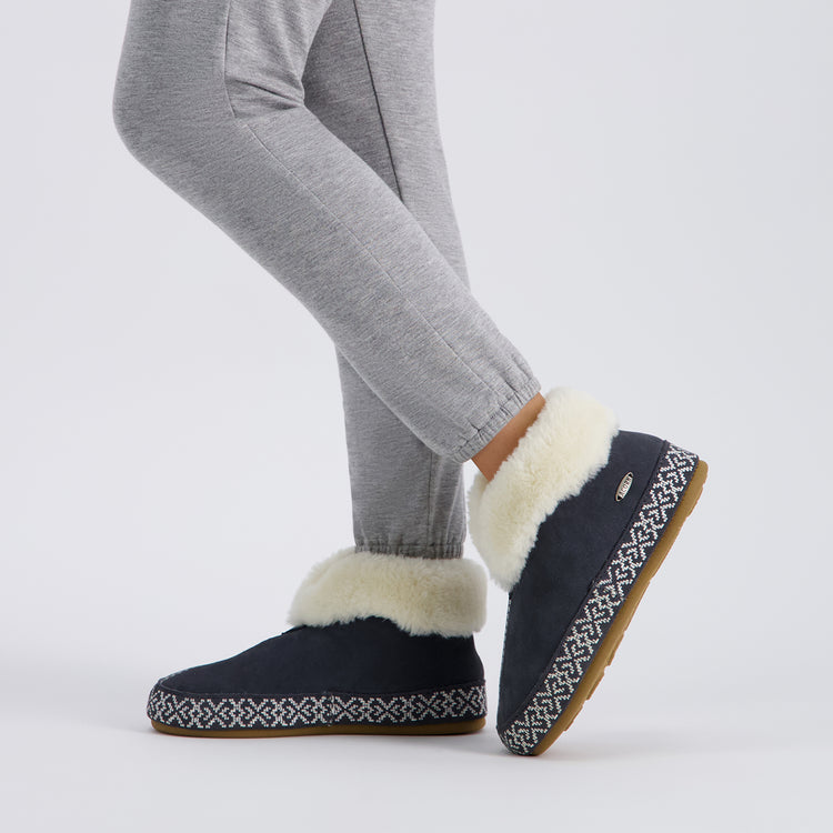 Women's Greta Embroidered Bootie SLIPPERS ACORN